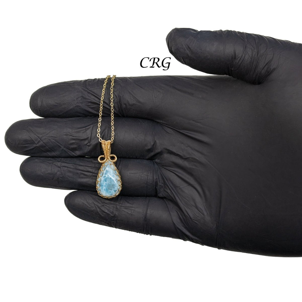 Larimar Wire Wrapped Pendant