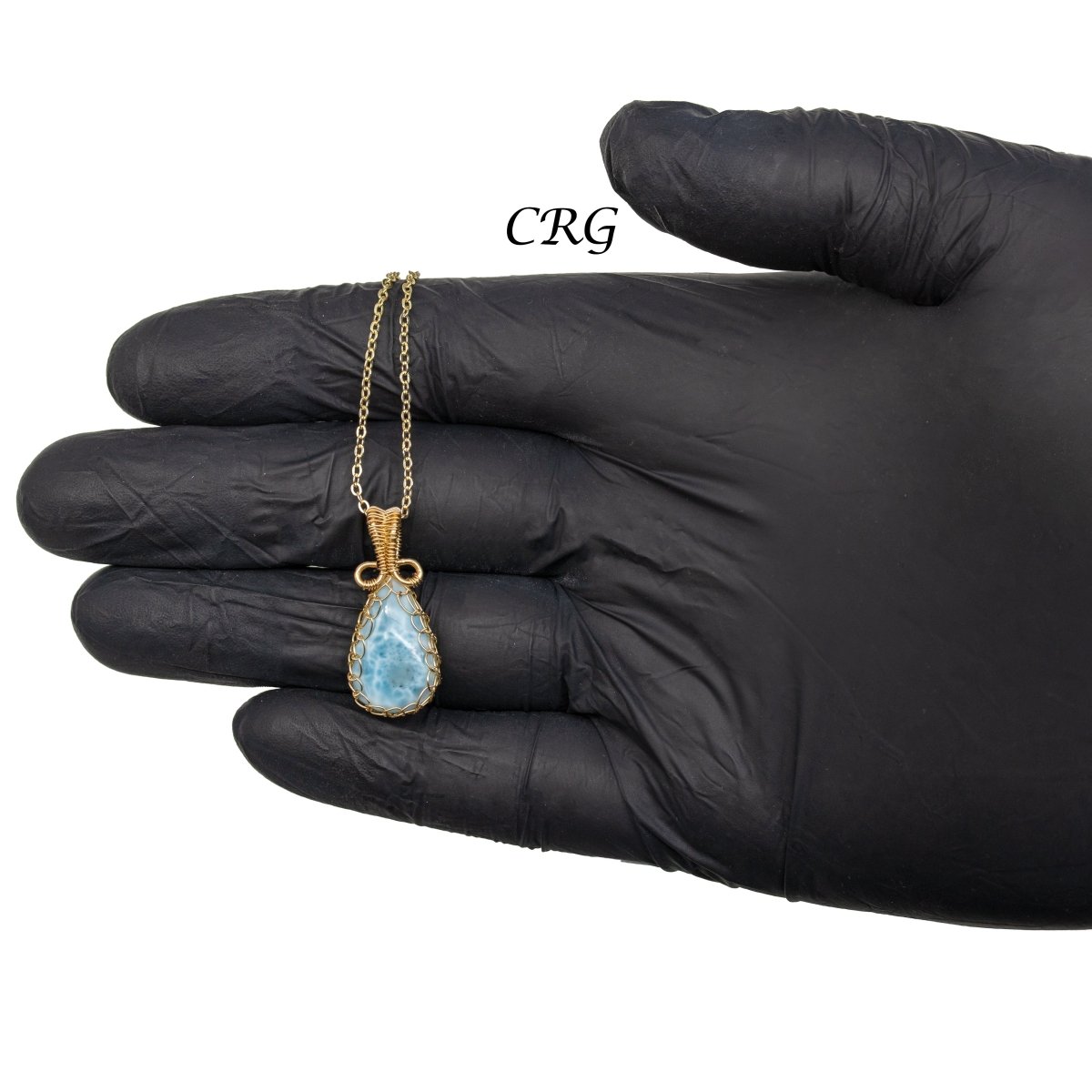 Larimar Wire Wrapped Pendant