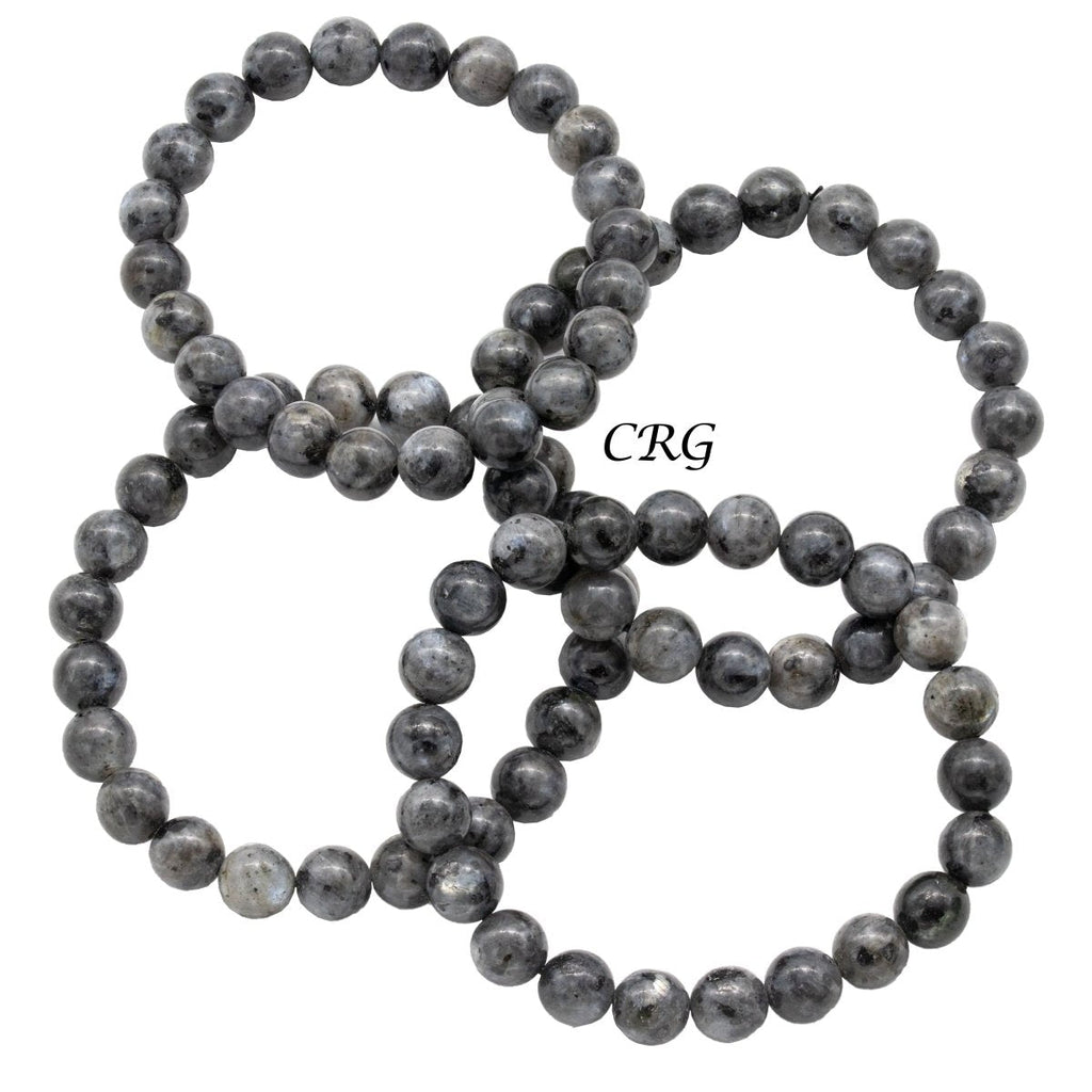 Larvikite Round Bead Stretch Bracelet (8 mm) (1 Piece)