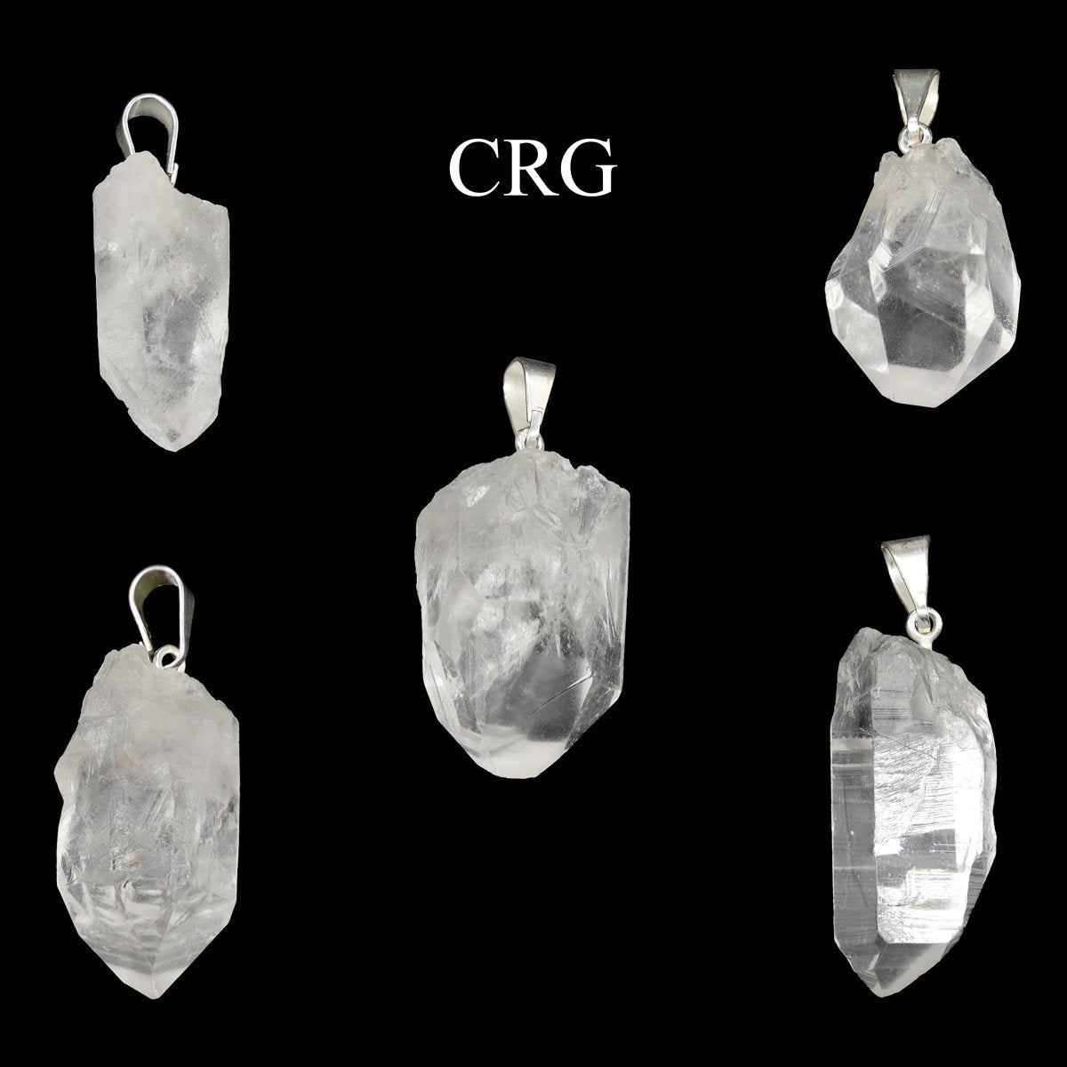 Laser Quartz Point Pendant with Silver Plated Bail (1 To 1.5 Inches) (5 Pieces)