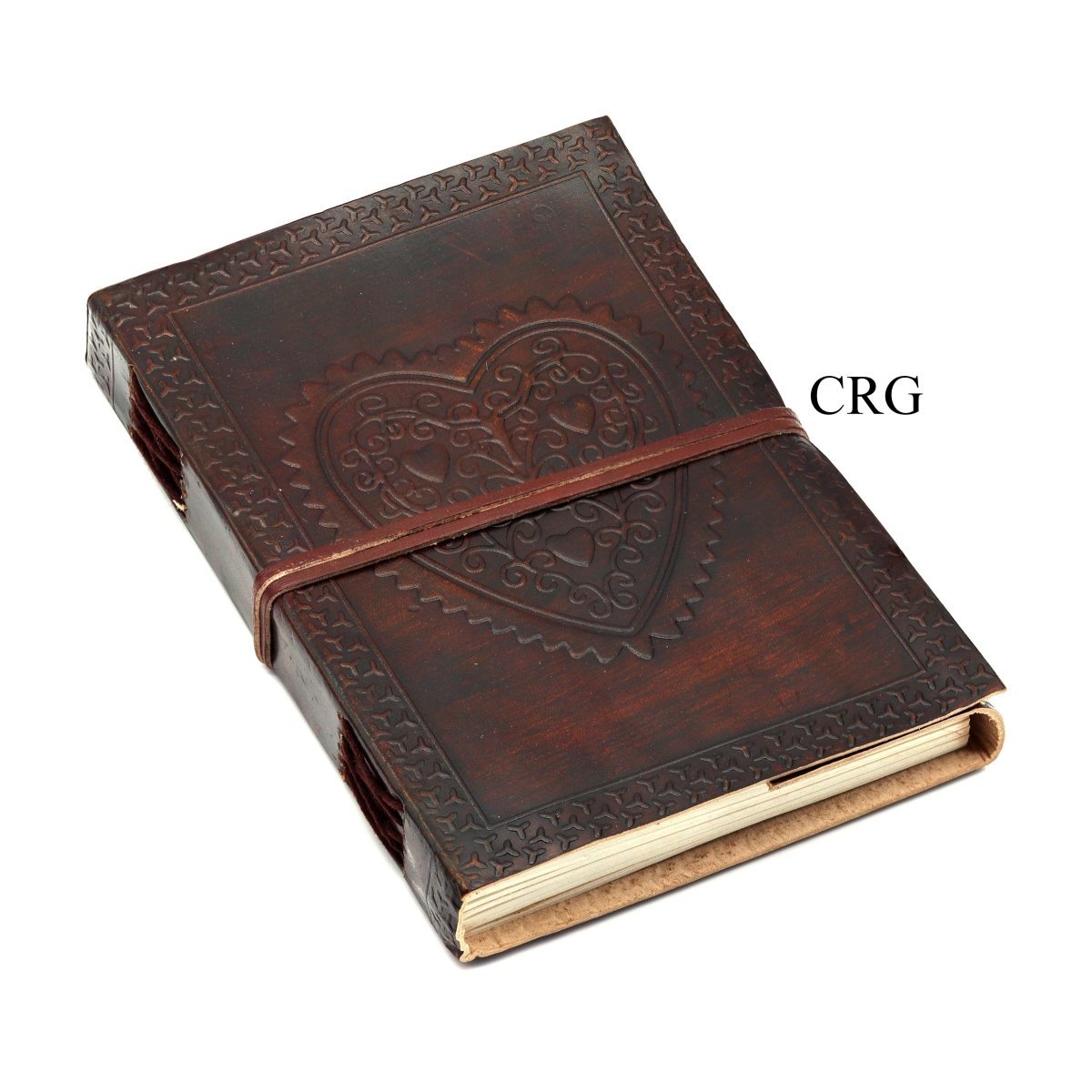 Leather Heart Notebook with Strings (1 Piece) Size 17 by 12 cm Parchment Paper Journal