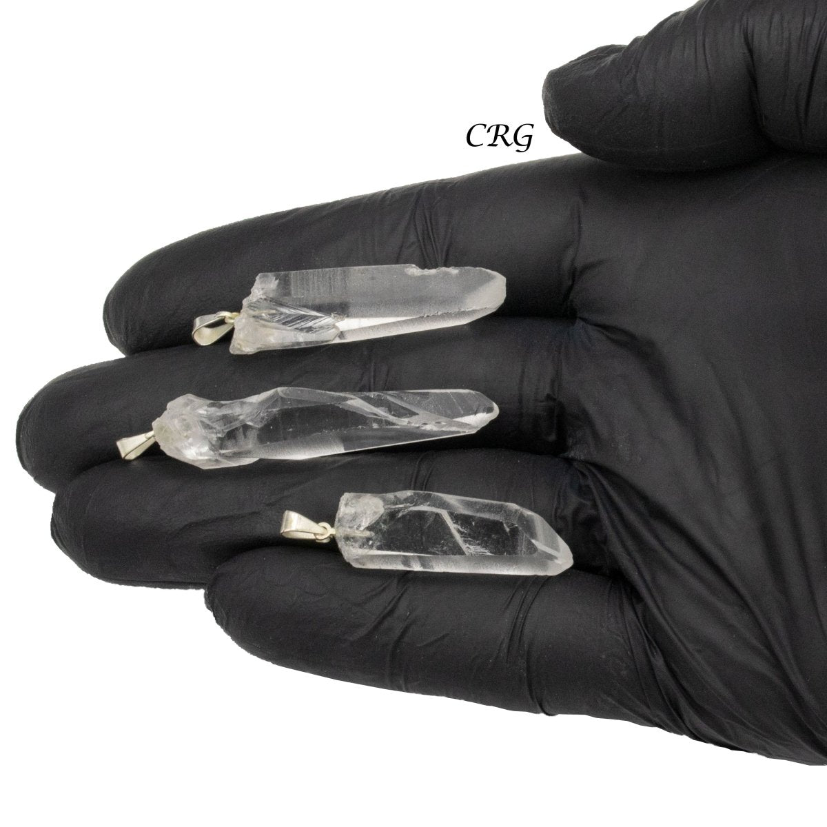 Lemurian Quartz Point Pendants with Silver Bail (5 Pieces) Size 25 to 45 mm Crystal Jewelry Charm