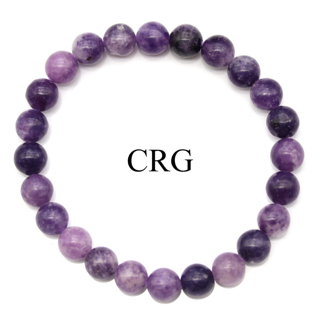 Lepidolite Round Bead Stretch Bracelet (8 mm) (1 Piece)