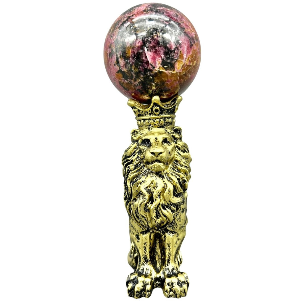 Lion Sphere Holder Display (1 Piece) Size 4.5 Inches Carving Display