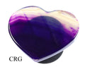 LOT OF 4 - Polished PURPLE Agate Slice Heart Phone Grip