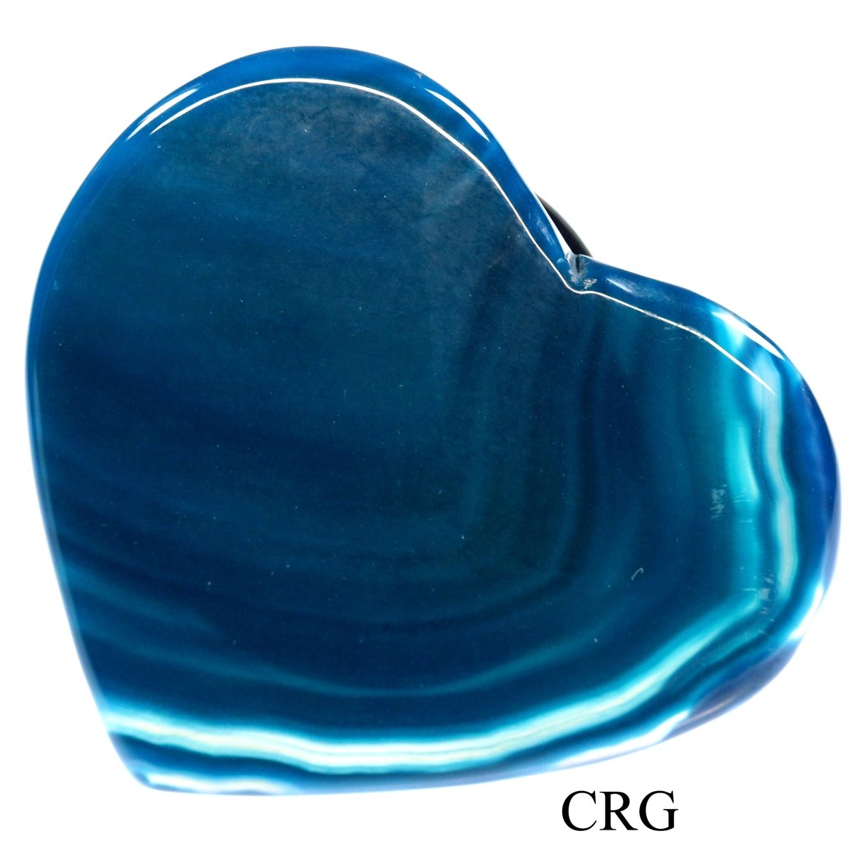 LOT OF 4 Polished TEAL Agate Slice Heart Phone Grip / 2-3" AVG