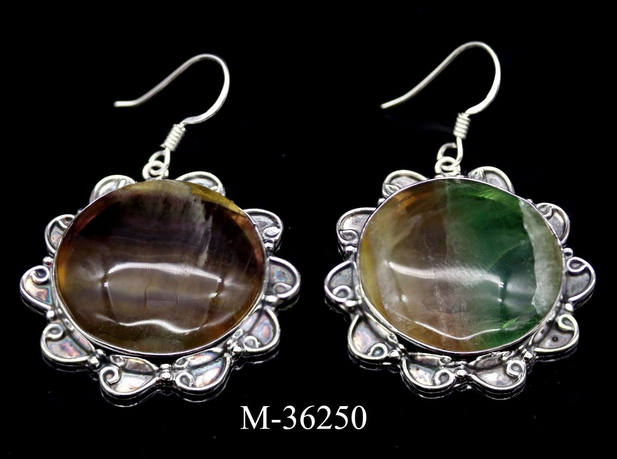 M-36250 - 925 Sterling Silver Rainbow Fluorite Jewelry / 26.8g