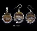 M-36254 - 925 Sterling Silver Rainbow Fluorite Jewelry / 28.8g