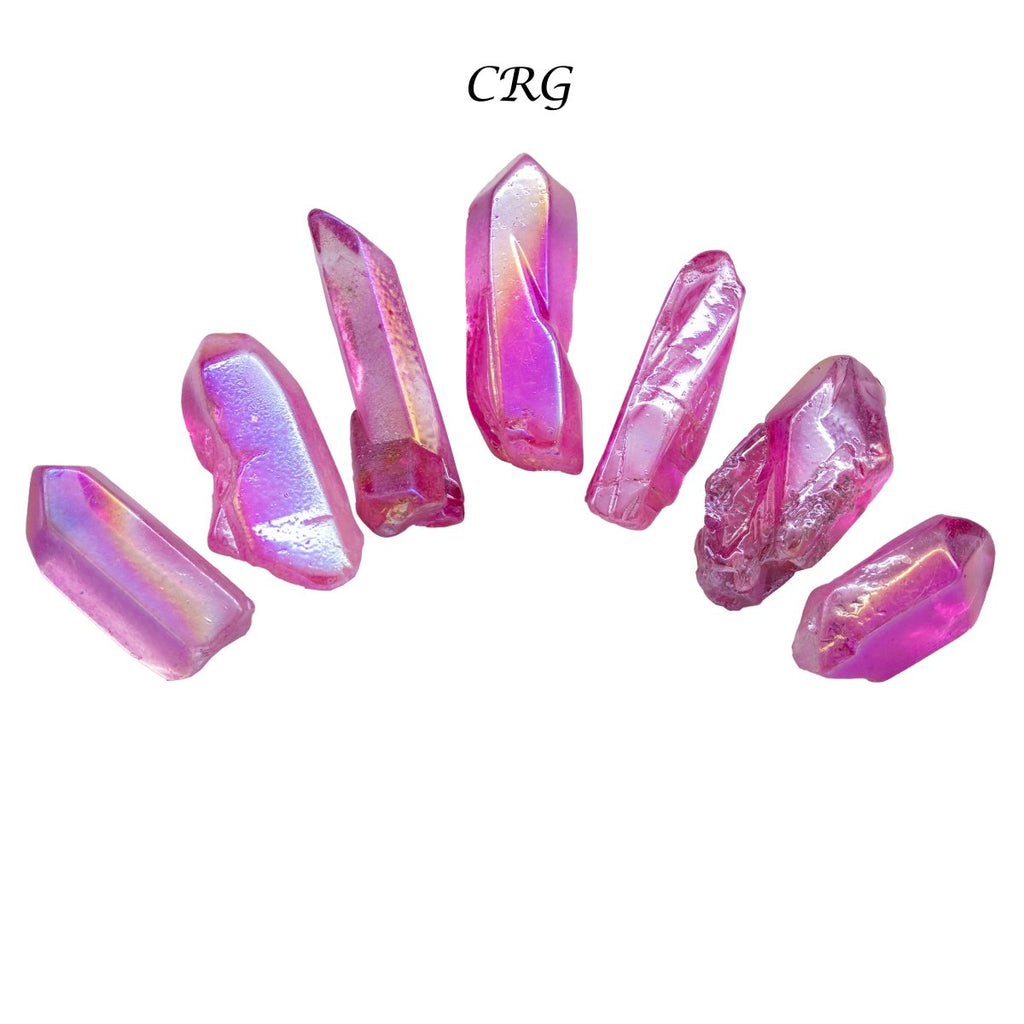 Magenta Aura Quartz Points (1 Pound) Size 1 to 2 Inches Small Polished Faceted Crystal Points