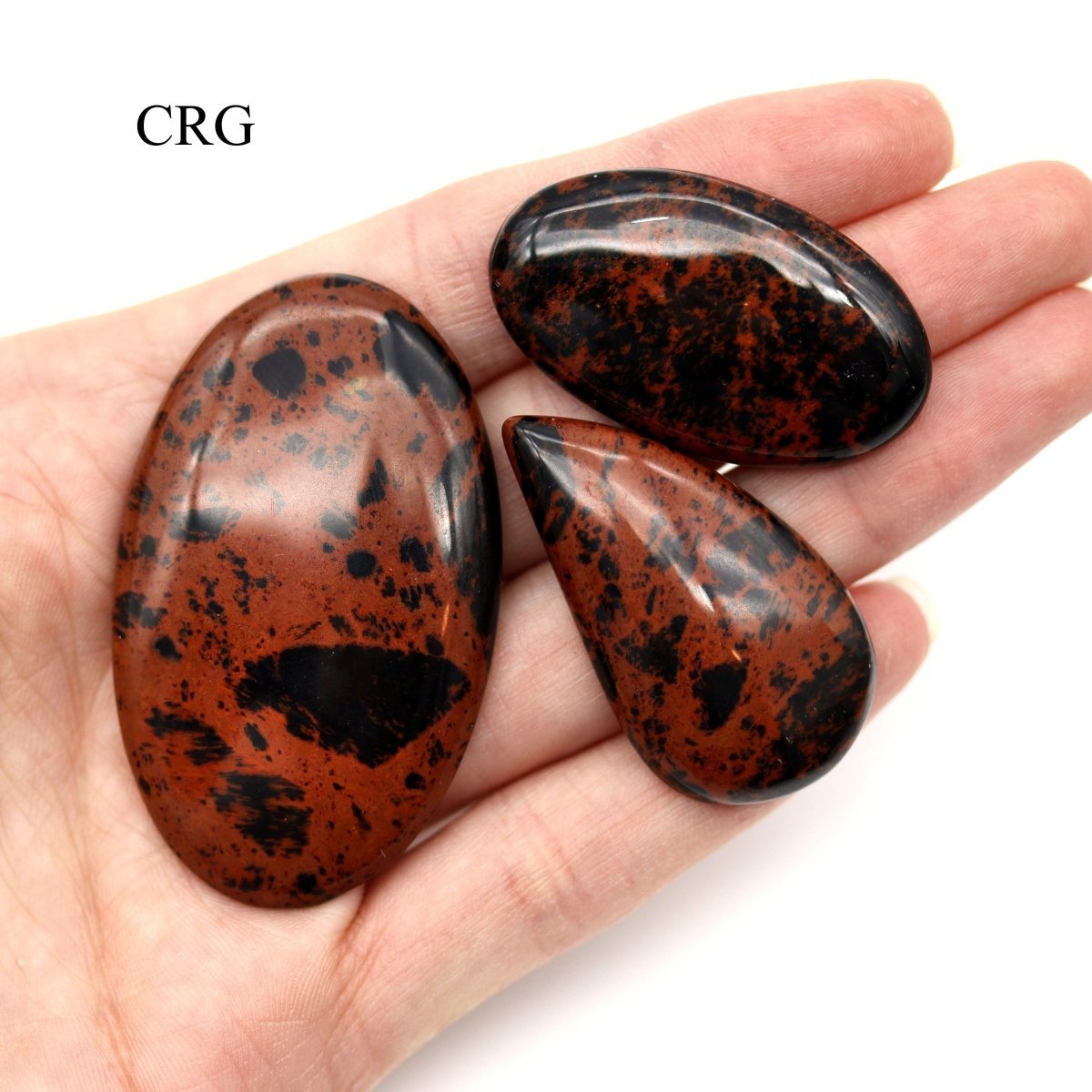 Mahogany Obsidian Cabochon (Mixed Sizes) (50 Grams) Small Thin Polished Curved Cabochons
