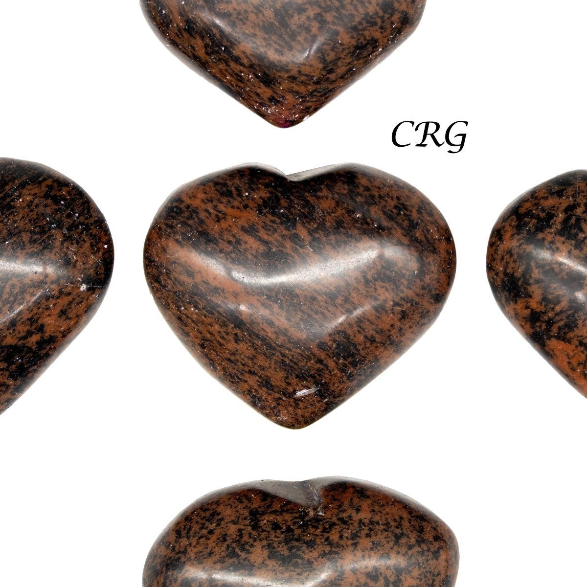 Mahogany Obsidian Puffy Gemstone Heart (5 Pieces) Size 1.5 Inches Crystal Shape