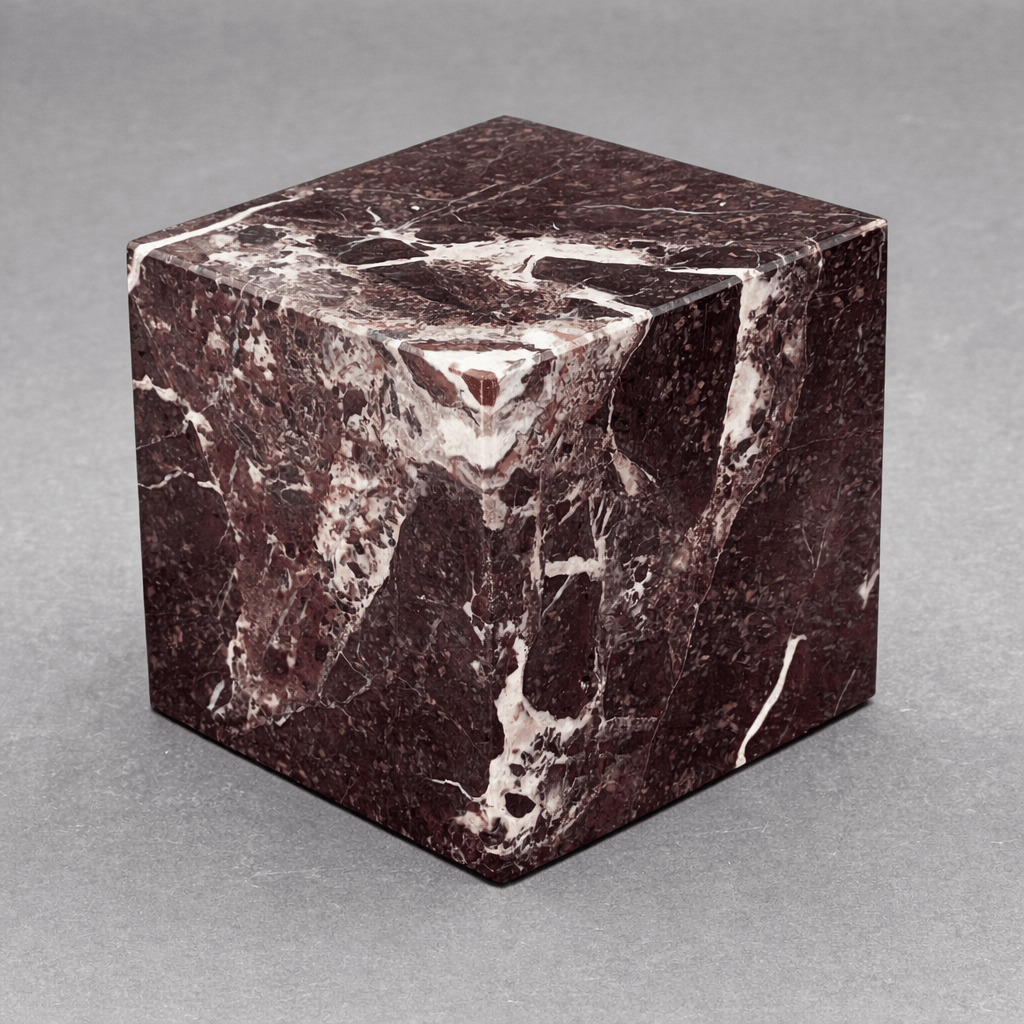 Marble Cube Desk Paperweight ( 4 inches ) Gemstone Office Decor