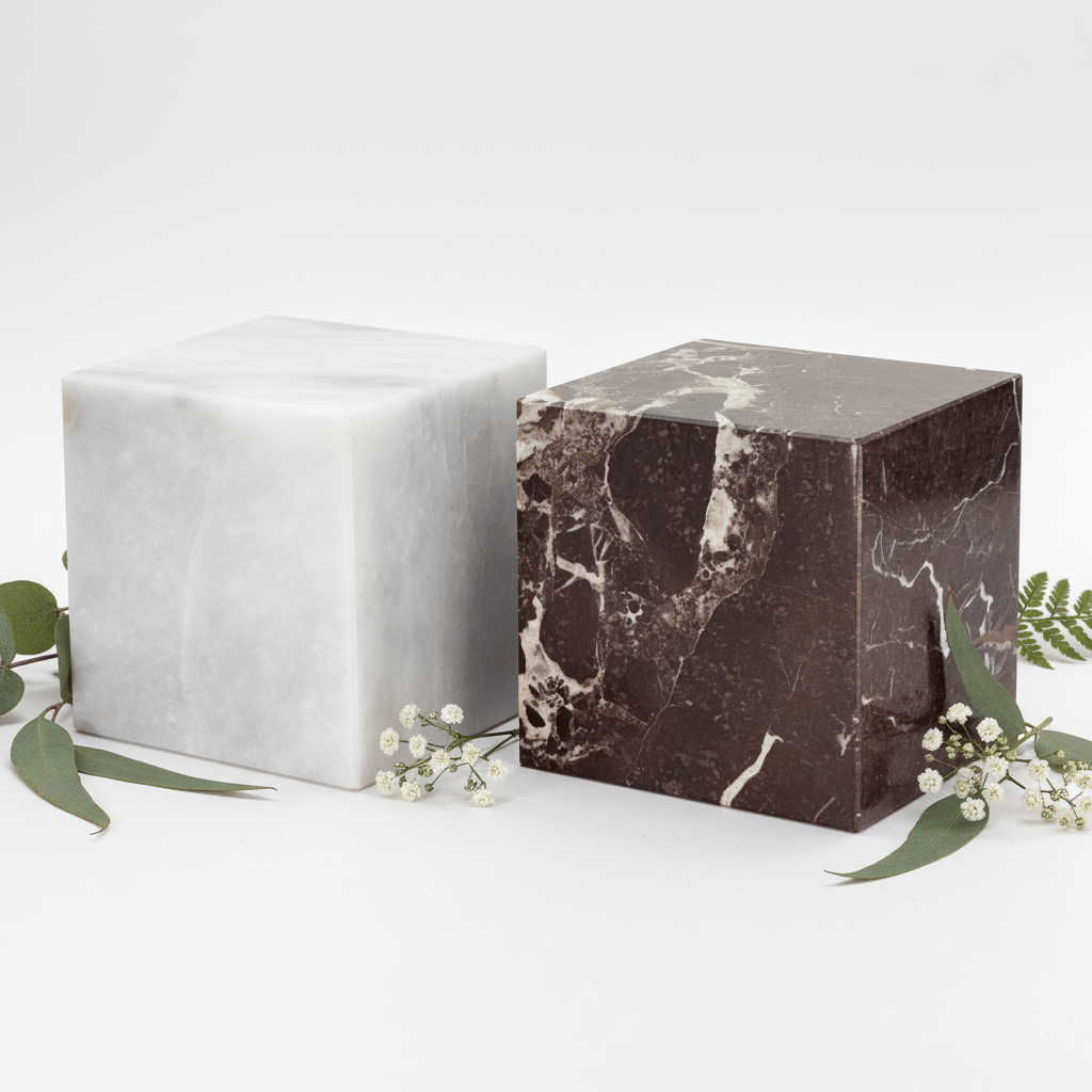 Marble Cube Desk Paperweight ( 4 inches ) Gemstone Office Decor