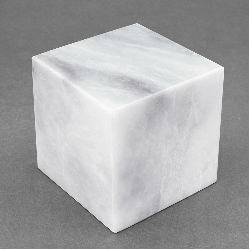 Marble Cube Desk Paperweight ( 4 inches ) Gemstone Office Decor