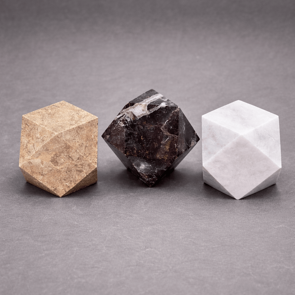 Marble Faceted Desk Paperweight ( 3 inches ) Gemstone Office Decor