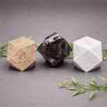 Marble Faceted Desk Paperweight ( 3 inches ) Gemstone Office Decor