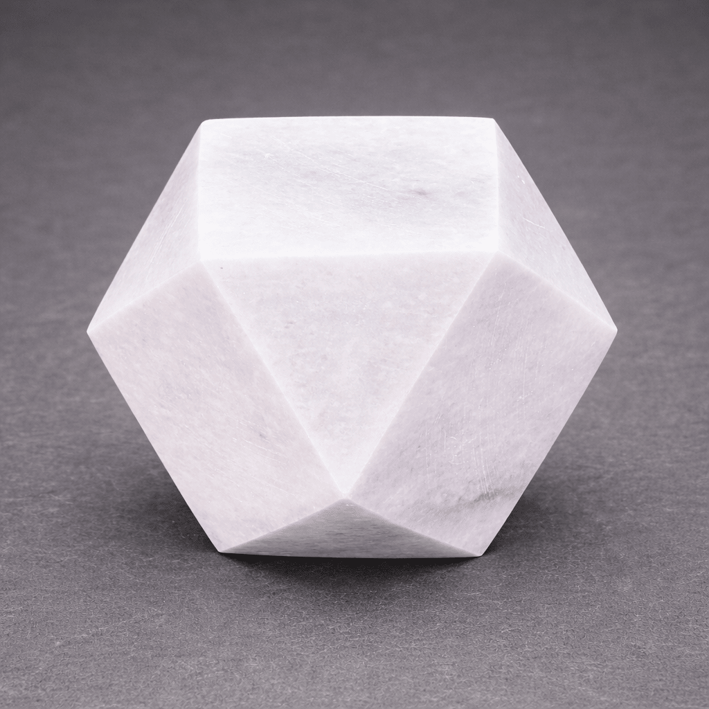 Marble Faceted Desk Paperweight ( 3 inches ) Gemstone Office Decor