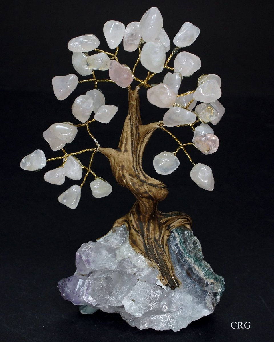 Medium Brazilian Rose Quartz Tree w/Crystal Base (4.5"-5.5")