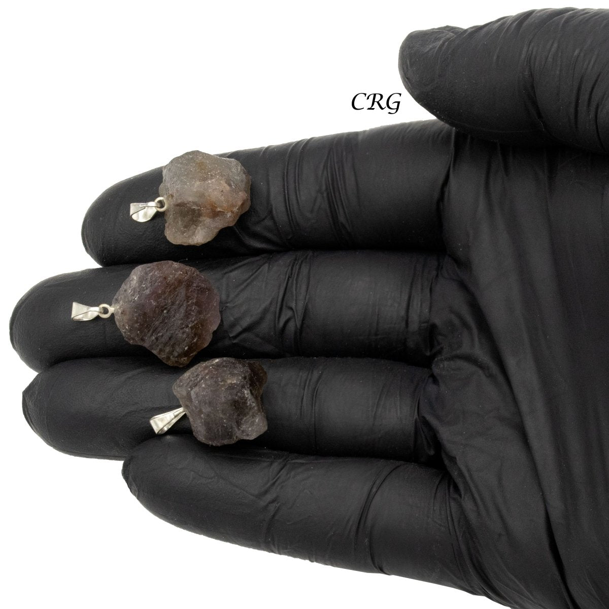 Melody Stone Rough Pendant with Silver Plated Bail (0.5 Inch) (5 Pieces)