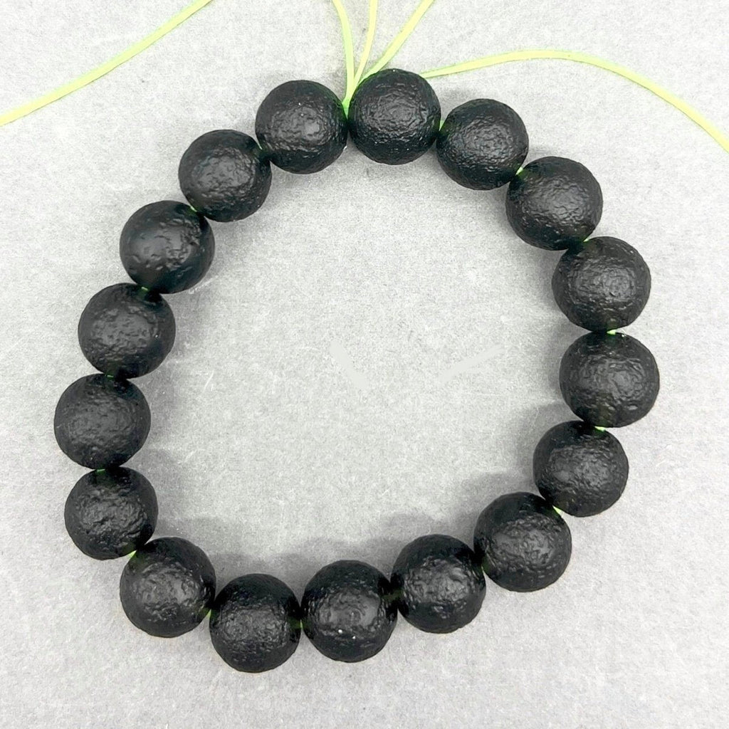 Tektite Round Bead Stretch Bracelet (12 mm) (1 Piece)