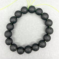 Tektite Round Bead Stretch Bracelet (12 mm) (1 Piece)