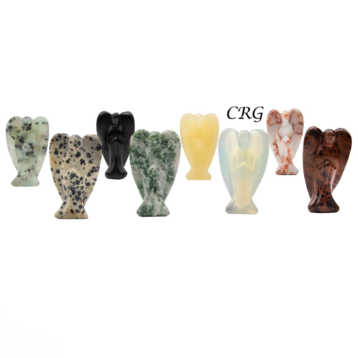Mini Angel Mixed Gemstone Set (8 Pieces) Size 1.5 Inches Polished Angel Gemstone Carvings