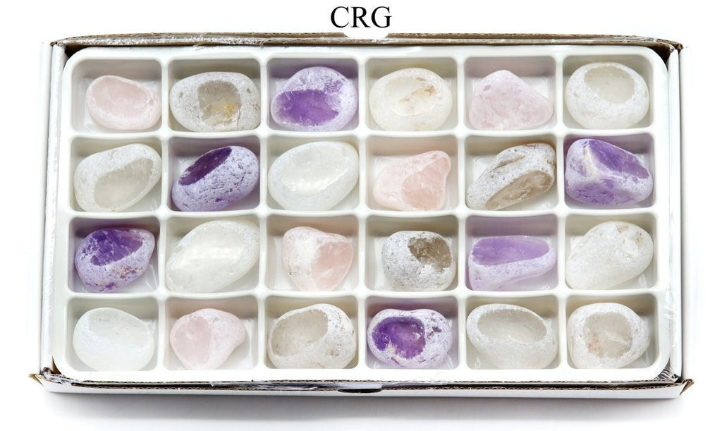 Mixed Ema Egg Boxed Flat (24 Pieces) (1 to 1.5 Inches) Bulk Wholesale Crystals Minerals Gemstones