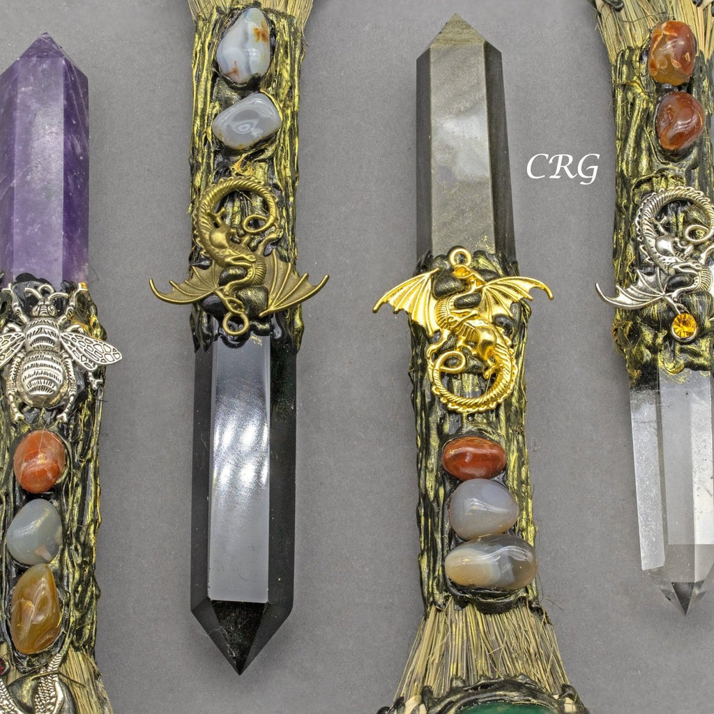 Mixed Gemstone Broom Wand 1 qty