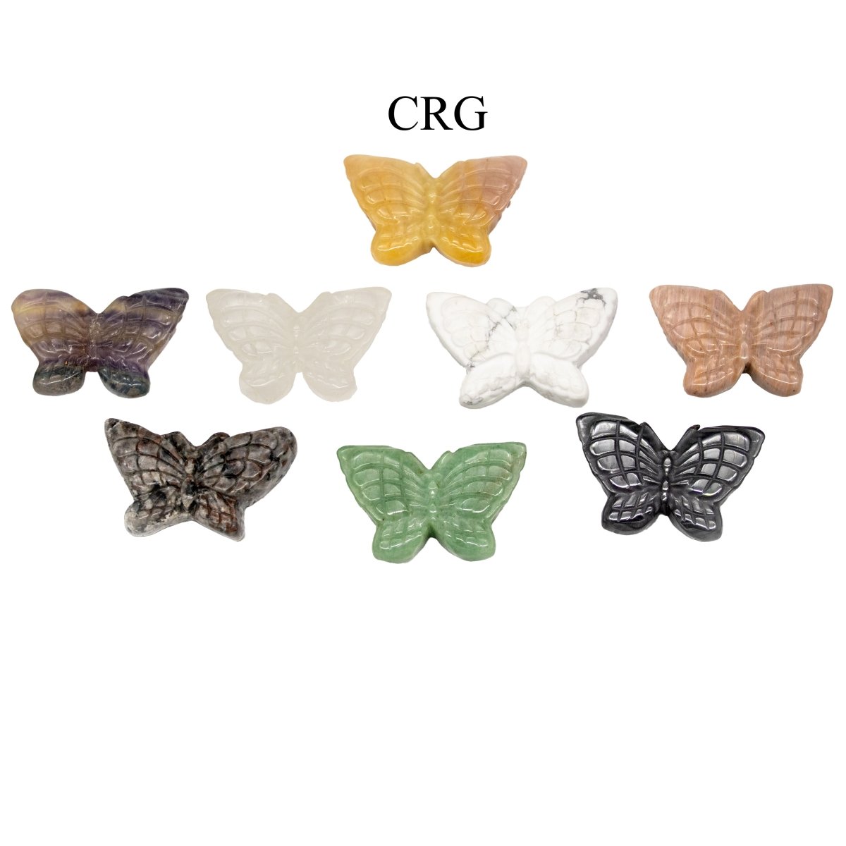 Mixed Gemstone Butterflies (4 Pieces) Size 2 Inches Assorted Crystal Animal Carvings