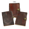 Mixed Leather Notebook with Clasp (3 Pieces) 17 by 12 cm Parchment Paper Journal