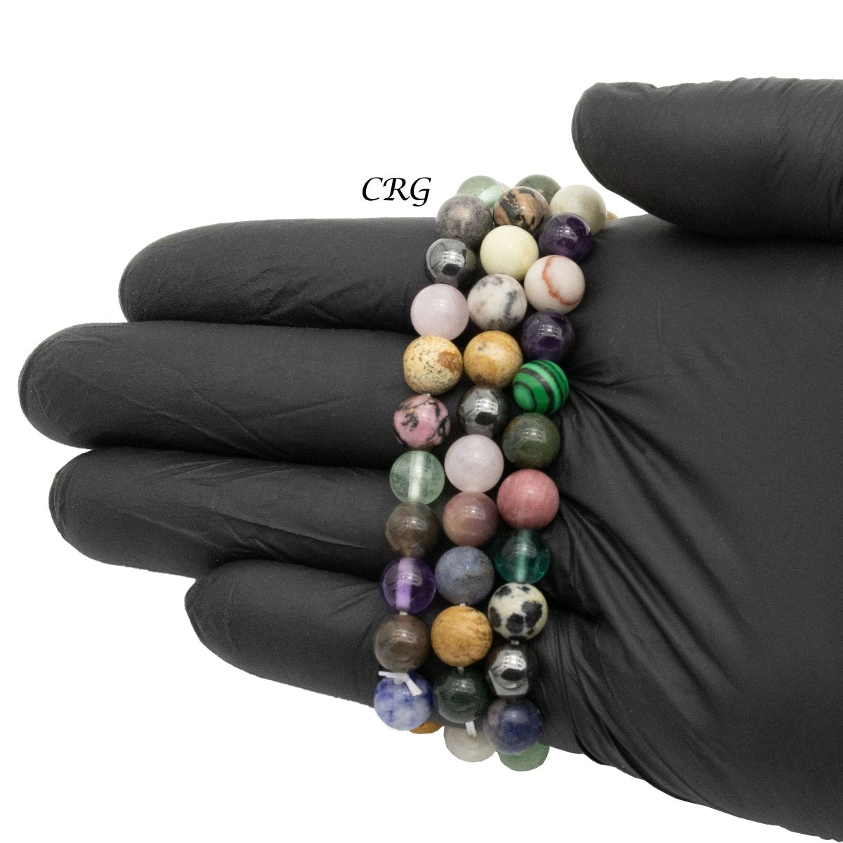 Mixed Stone Round Bead Stretch Bracelet (8 mm) (1 Piece)