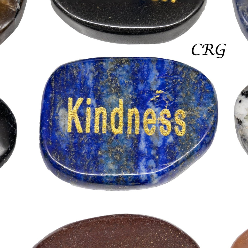 Mixed Worry Stones with Words (50 Pieces) Size 1 Inch Assorted Gemstone