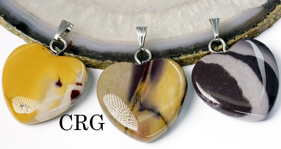 Mookaite Heart Pendant with Silver Plated Bail (1 To 1.5 Inches) (1 Piece) (INJD)