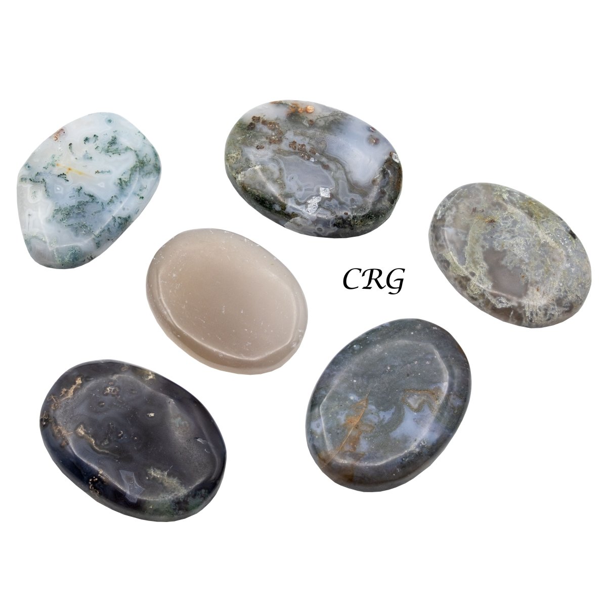 Moss Agate Cabochons (75 Grams) Mixed Sizes Bulk Wholesale Lot Crystal Minerals
