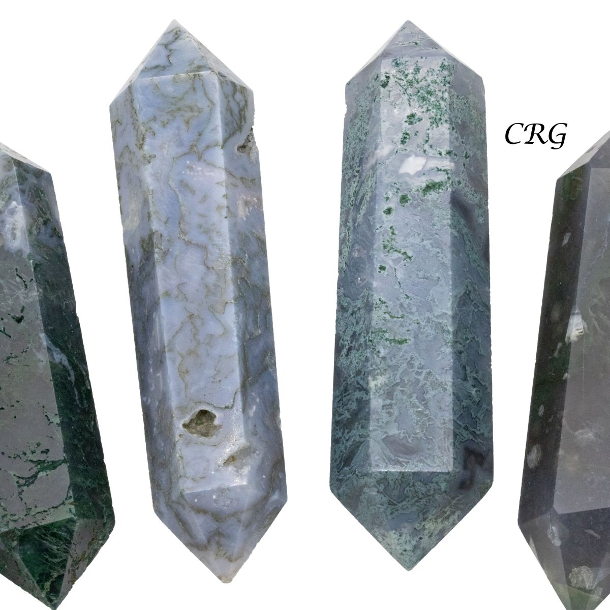 Moss Agate Double Terminated Wand (1 Pound) Size 3.5 Inches Crystal Gemstone Lot