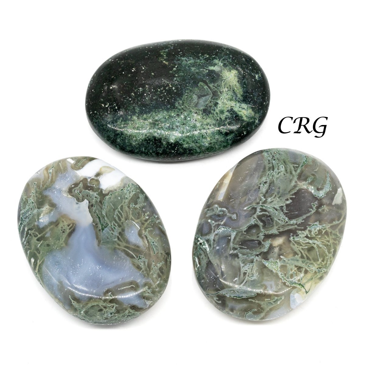 Moss Agate Palm Stone (1 Piece) 2 Inches Polished Crystal