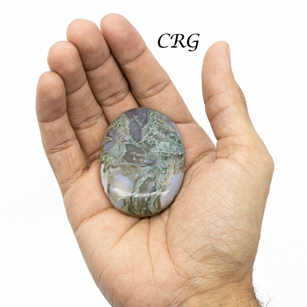 Moss Agate Palm Stone (1 Piece) 2 Inches Polished Crystal