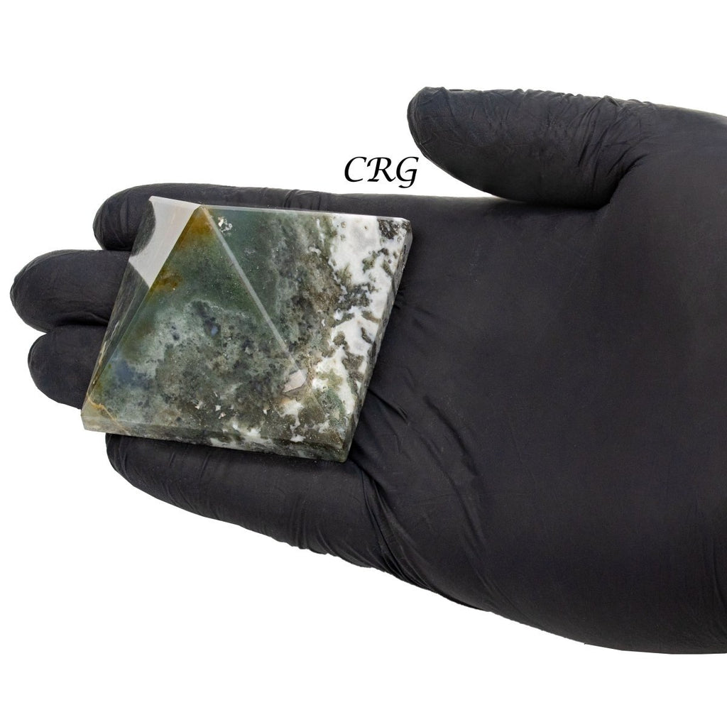 Moss Agate Pyramid (1 Piece) Size 2 to 3 Inches Faceted Gemstone