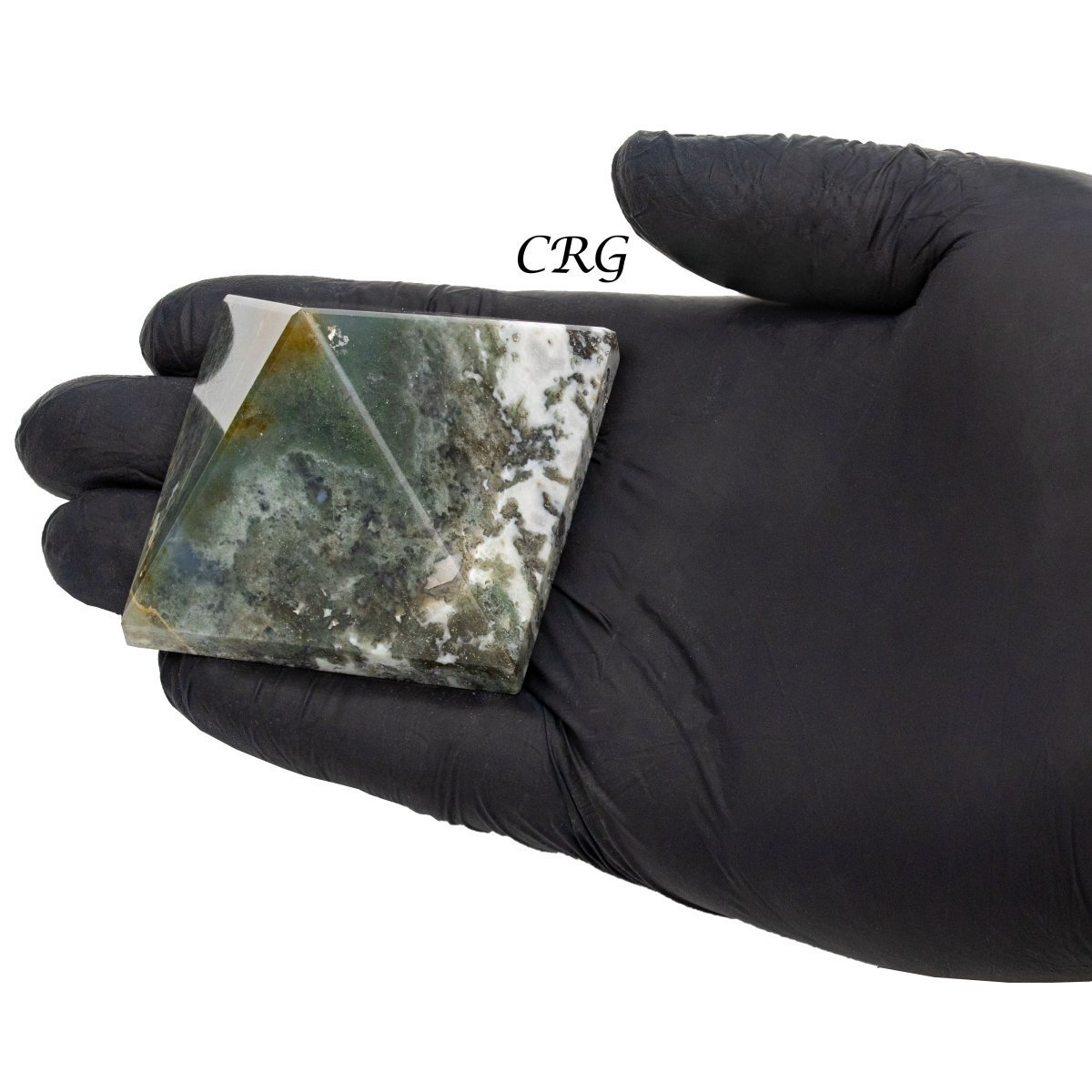 Moss Agate Pyramid (1 Piece) Size 2 to 3 Inches Faceted Gemstone