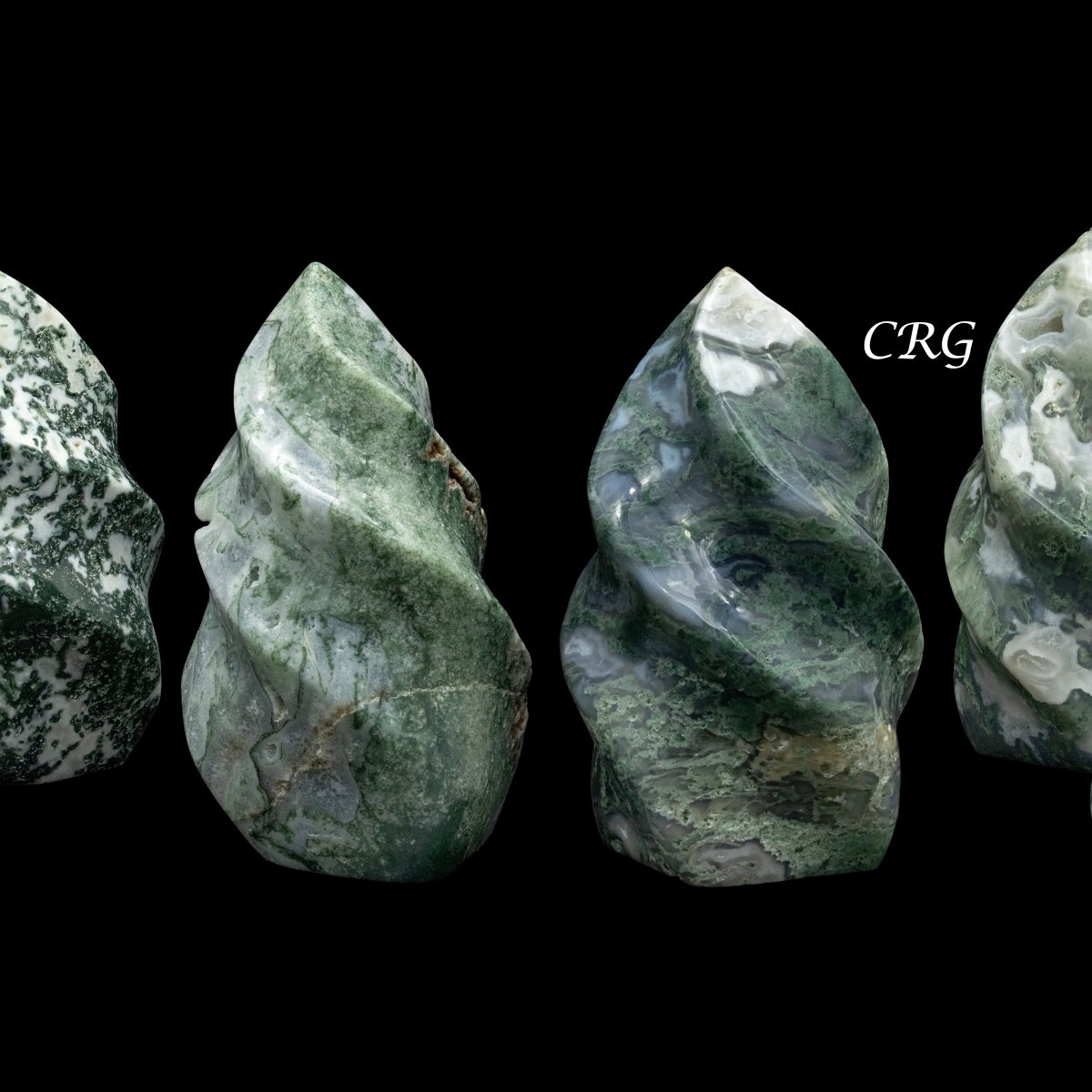 Moss Agate Twisted Flame 1 LB.