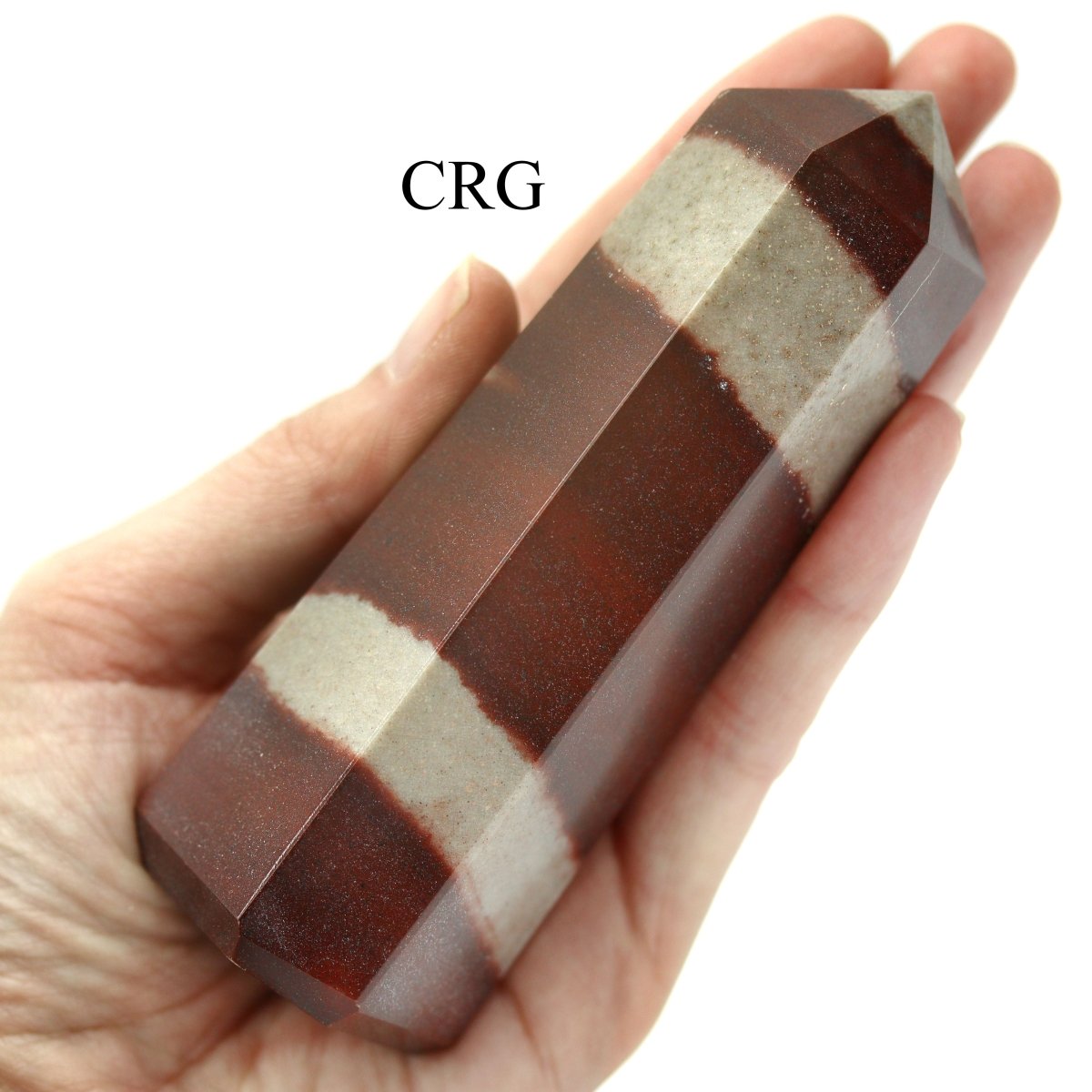 Narmada Shiva Lingam Point (3-5 Inches) (1 Pc) Polished 6-Sided Faceted Gemstone Tower Point