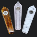 Natural Gemstone Smoking Pipes (3 Piece)