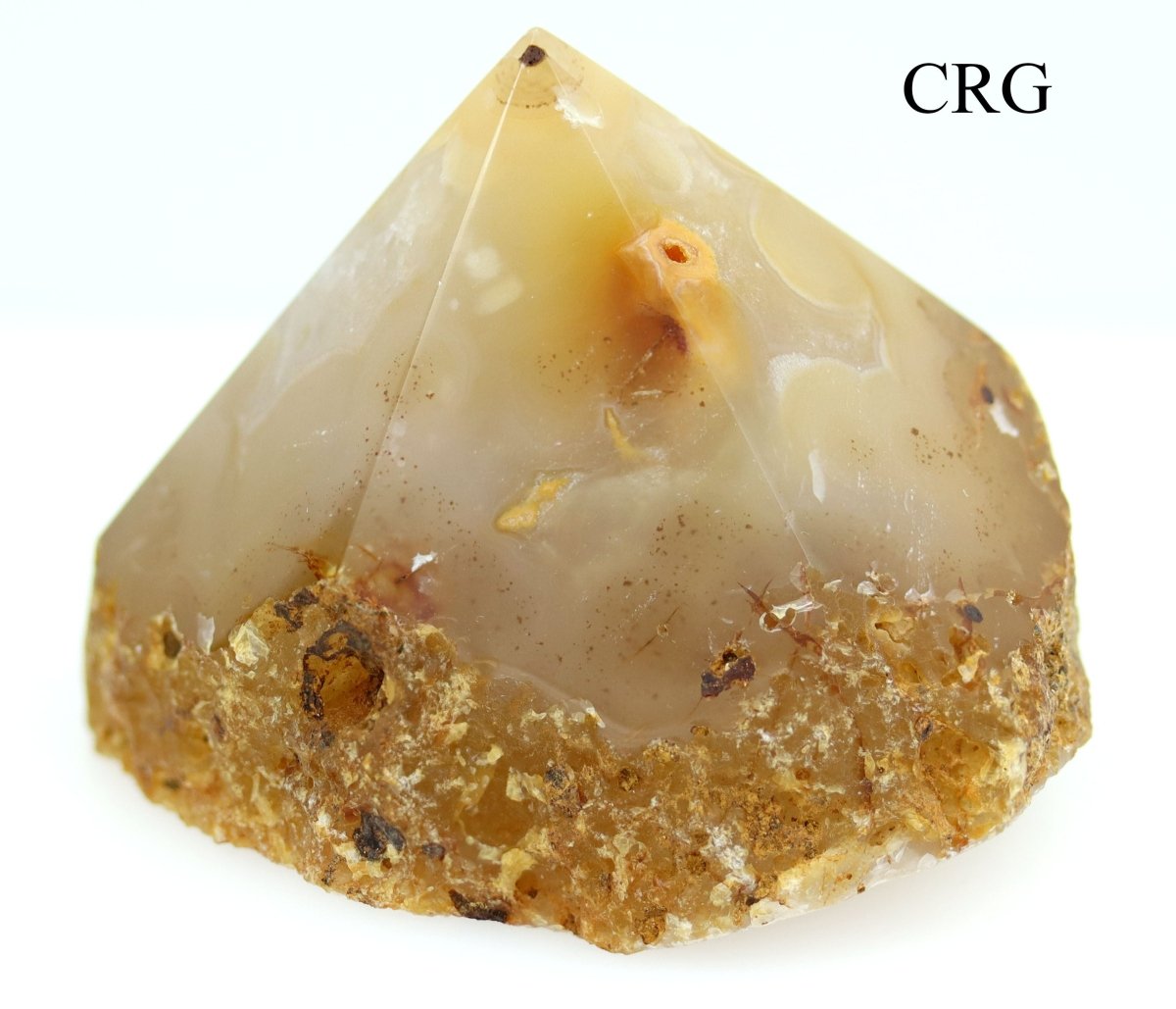 Natural Top Polished Agate Point with Cut Base (1 Point) Size 3 to 5 Inches Crystal Decor