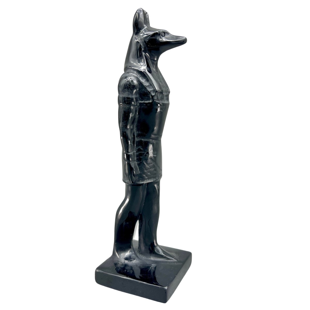 Obsidian Anubis (1 Piece) Size 8 Inches Polished Crystal Carving