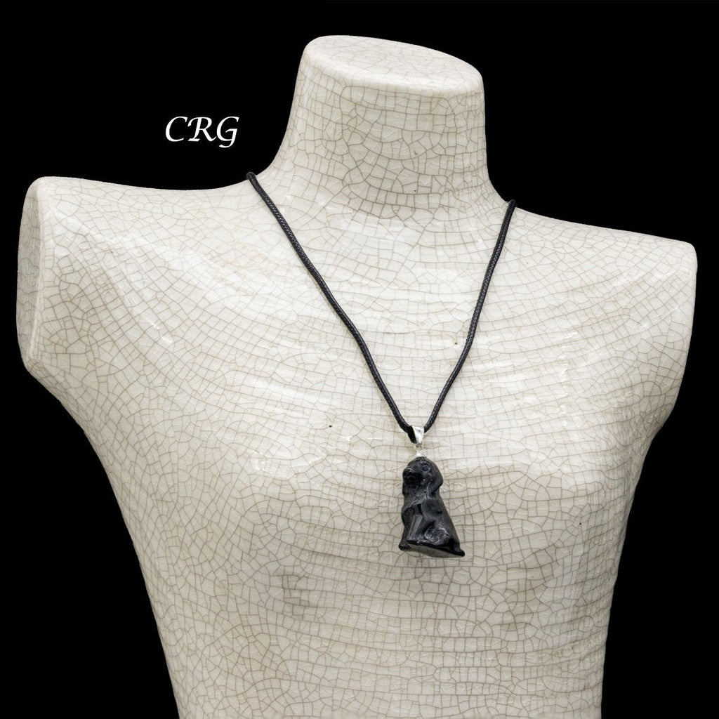Obsidian Figurine Assorted Necklace Set on Black Cord (10 Inches) (11 Pieces)