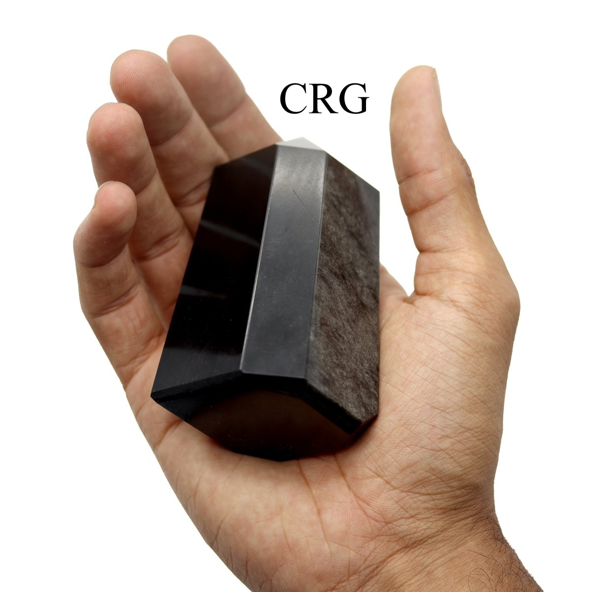 Obsidian Silver Sheen Point (1 Piece) Size 3 to 5 Inches Standing Crystal Home Decor