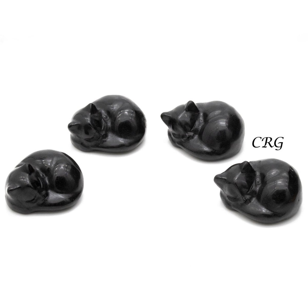 Obsidian Sleeping Cat Set of 4