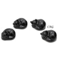 Obsidian Sleeping Cat Set of 4