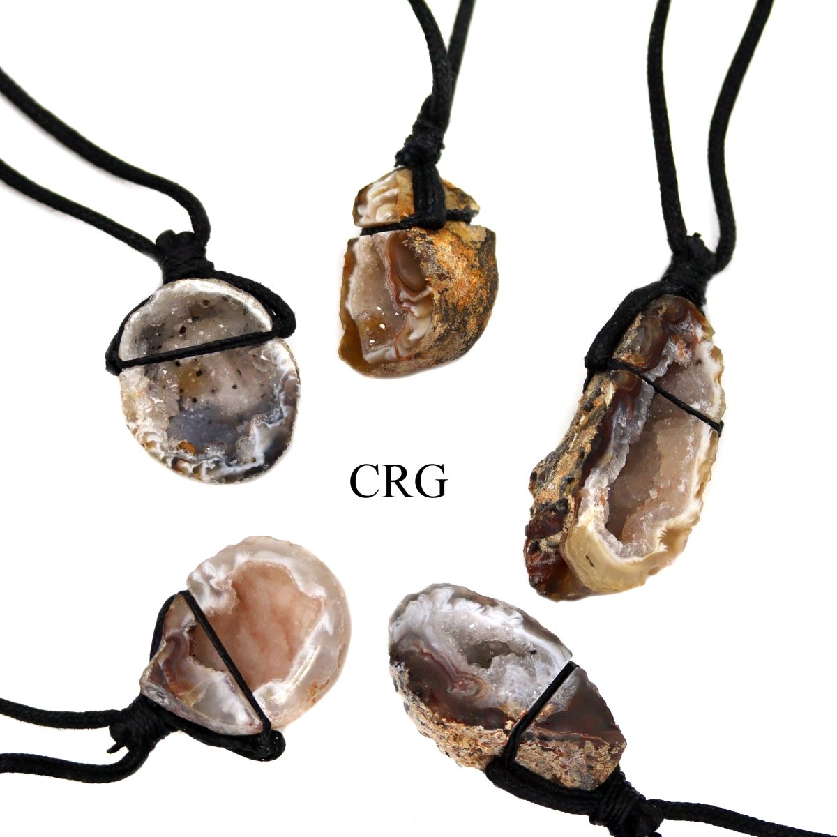 Oco Geode Necklace on Black Cord (32 Inches) (4 Pieces)
