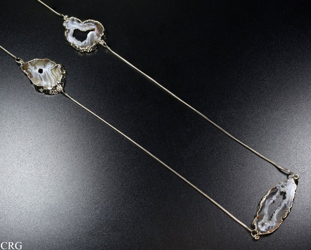Oco Geode Triple Slice Necklace with Gold Plating (32 Inches) (1 Piece)